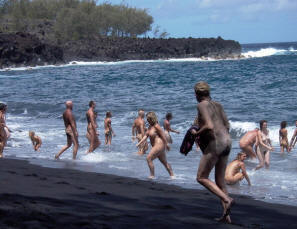 Kehena Clothing Optional Black Sands Beach People